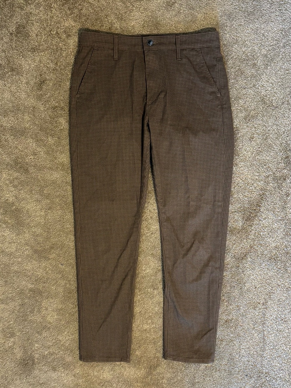 AG Adriano Goldschmied Caden Women’s Pants Size 26 Brown Check Tailored Trouser